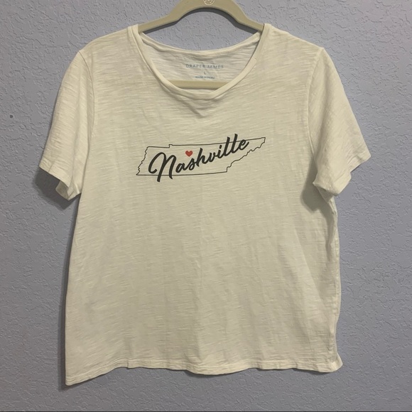 Draper James White Scoop Neck Nashville Tee - Picture 1 of 5